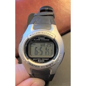 Men's 43mm Casio Alarm Chrono watch, WR 50M, W-42H